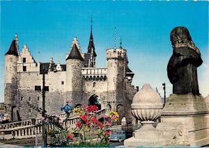 Het Steen Castle Fortress Antwerp Belgium old car Postcard