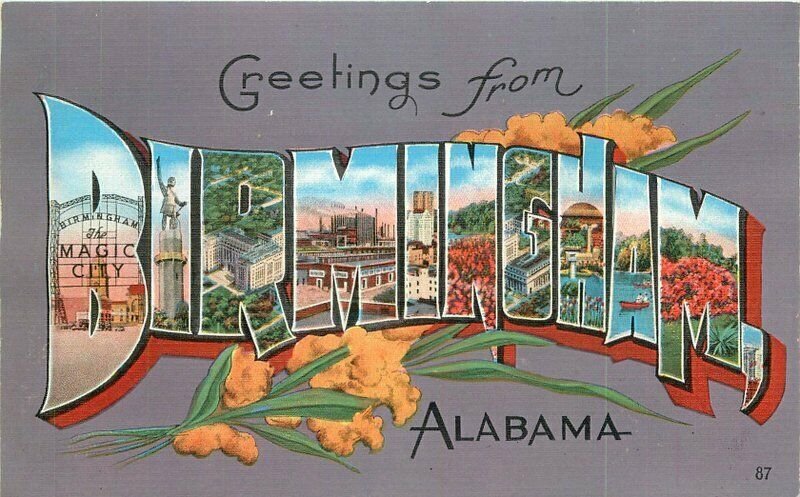 Alabama Birmingham Large Letters Kropp Postcard 22-337 
