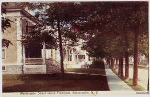 1907 GLOVERSVILLE New York NY Postcard Wash St Freemont Fulton County