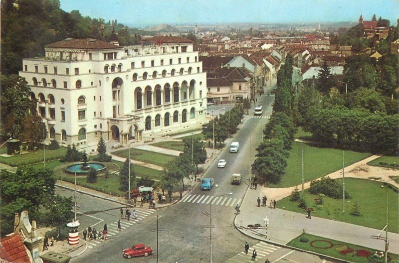 Romania Postkarte Brasov Army House aerial view