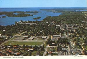 Gananoque ON Ontario Aerial Thousand Island Vacationland c60-70s Postcard D18