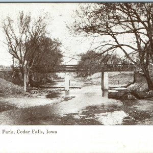 1906 Cedar Falls IA Bridge to South Park Postcard Veatch Unposted Black Hawk A46