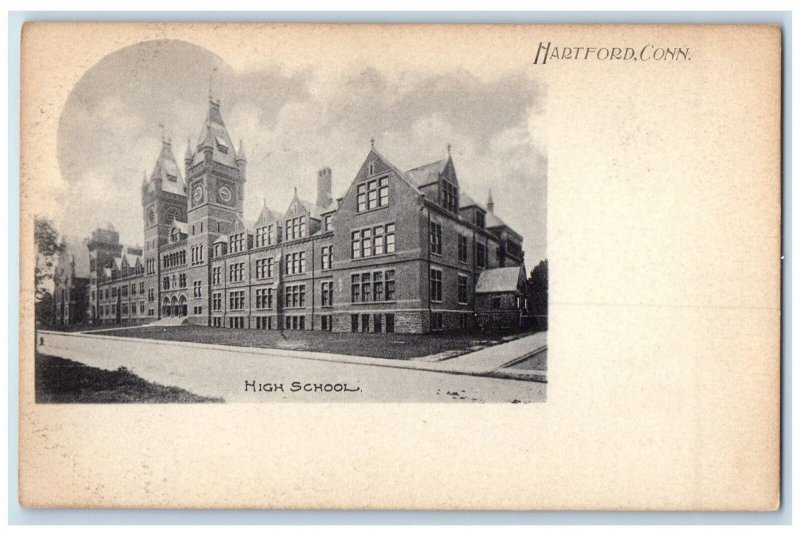 c1905's High School Campus Building Clock Tower Hartford Connecticut CT Postcard