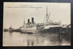 Mint St Nazaire France Real Picture Postcard Paquebot Ship “Mexique”