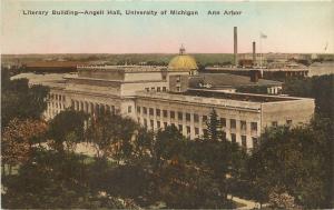 Hand Colored PC Literary Building Angell Hall University Of Michigan Ann Arbor