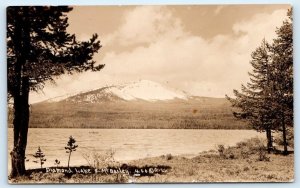 RPPC DIAMOND LAKE, OR Oregon ~ View of LAKE & MT. BAILEY 1931 Patterson Postcard