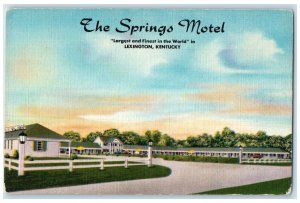 c1940's The Springs Motel Exterior Lexington Kentucky KY Unposted Trees Postcard