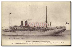 Old Postcard Boat Commercial Marine Francaise Ship Peru Coy Transatlantic Mai...