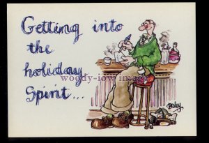 BES084 - Pub - Gent Getting into the Holiday Spirit!! - Besley comic postcard