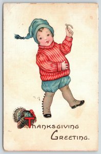 Mary La Fenetra Russell Thanksgiving~Art Deco Boy~Wishbone~Tiny Turkey~Germany