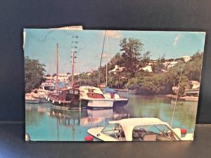 Postcard  Boat Moorings at Foot of the Lane, Bermuda.      Z8