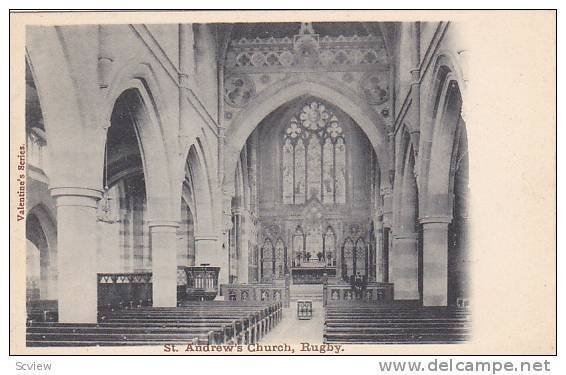 Interior- St. Andrew's Church, Rugby (Warwickshire), England, UK, 1910-1920s