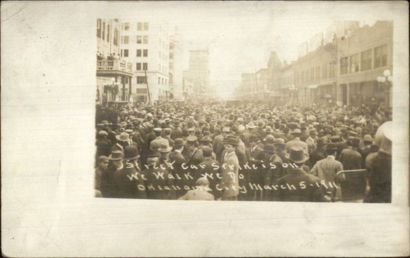 Oklahoma City Street Car Trolley Strike 3/5/11 RPPC Social History RPPC xst