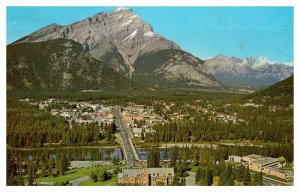 Postcard AERIAL VIEW SCENE Banff Alberta AB AP0487