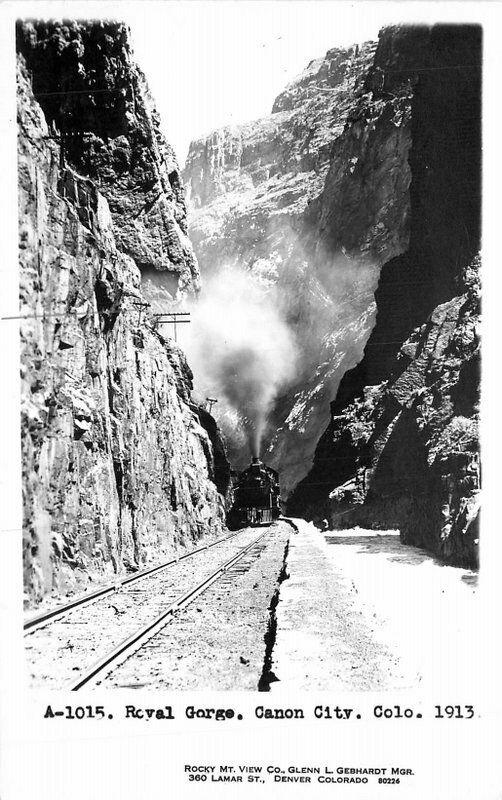 1913 Railroad 1950s Reproduction Royal Gorge Postcard Canon City Colorado 672