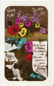 Greetings Postcard - Wishing Mother Birthday Joy - Real Photograph - Ref TZ5541