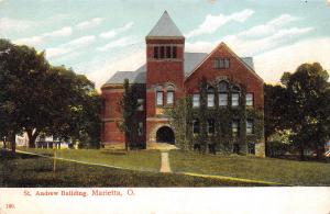 Marietta Ohio c1910 Postcard St. Andrew Building