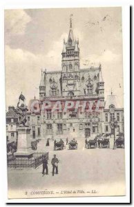 Compiegne Old Postcard L & # 39hotel City (animated cars)