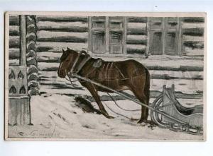 236059 RUSSIA KARGUS-Smolensky village HORSE carriage Levenson