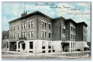 Cherokee Iowa IA Postcard Lewis Hotel Building Exterior Roadside 1906 Antique