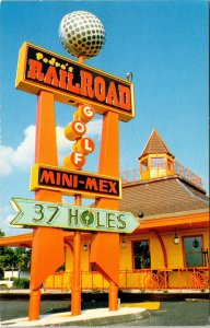 South of Border South Carolina Railroad Station Mexi-Mini Golf UNP Postcard 
