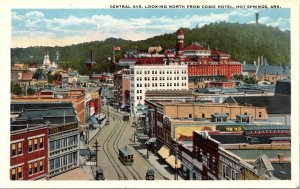 Postcard AR Hot Springs Central Ave. Hotel Goddard Princess Theatre 1917 V201