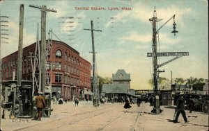 Lynn Massachusetts MA Street Scene Cars 1900s-10s Postcard