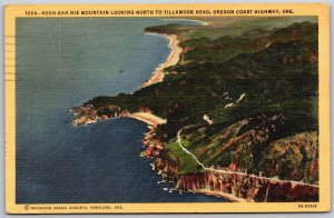 Vtg Oregon OR Coast Highway Neah Kah Nie Mountain Tillamook Head 1940s Postcard