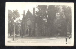 RPPC CARLINVILLE ILLINOIS METHODIST CHURCH VINTAGE REAL PHOTO POSTCARD