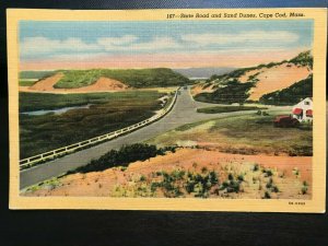 Vintage Postcard 1945 State Road & Sand Dunes, Cape Cod, Massachusetts (MA)