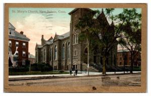 1910 St. Mary's Church, New Britain, CT Postcard