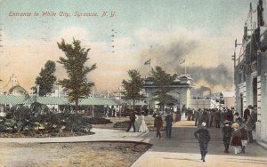 ENTRANCE TO WHITE CITY SYRACUSE NEW YORK POSTCARD 1908