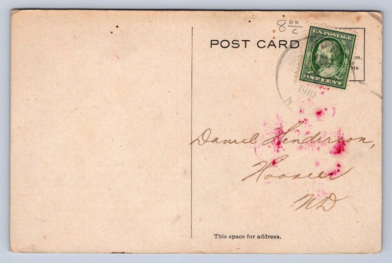 J99/ Mott North Dakota Postcard c1910 First National Bank Advertise 476