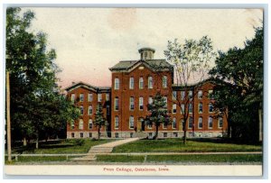 c1910's Front View Of Penn College Building Oskaloosa Iowa IA Antique Postcard