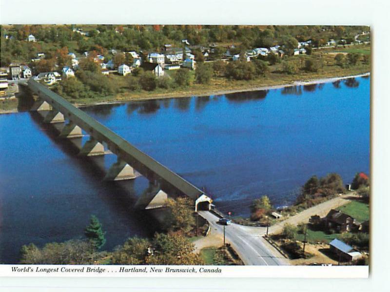 Vintage Postcard Worlds Longest Covered Bridge Hartland New Brunswick Bay # 2699