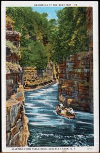 New York AUSABLE CHASM Beginning of the Boat Trip Starting Table Rock - LINEN