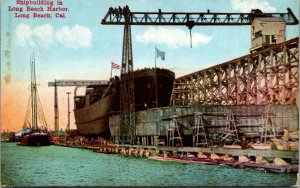 Postcard Shipbuilding at Long Beach Harbor in Long Beach, California~133386