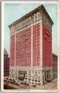 New York City NY, 1913 Belmont Hotel, Street View, Horse Carriage, Old Postcard