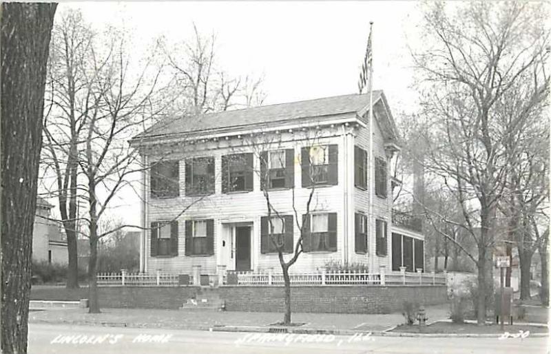 Lincoln's Home in Springfield IL Illinois Real Photo PC