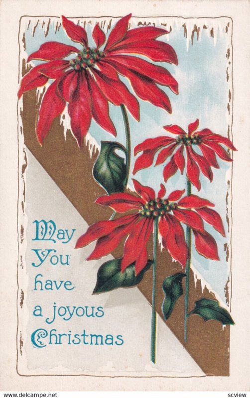 CHRISTMAS, 1900-10s; Poinsettias, Gold detail