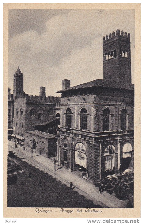 Piazza Del Nettuno, Bologna (Emilia-Romagna), Italy, 1910-1920s