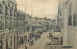 Postcard C-1910 Caribbean Barbados Broad Street Birdseye Autos Collins FR24-245