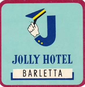 Italy Barletta Jolly Hotel Vintage Luggage Label sk2290