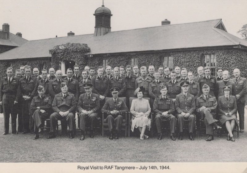 Royal Visit To RAF Tangmere Military Base in WW2 Postcard