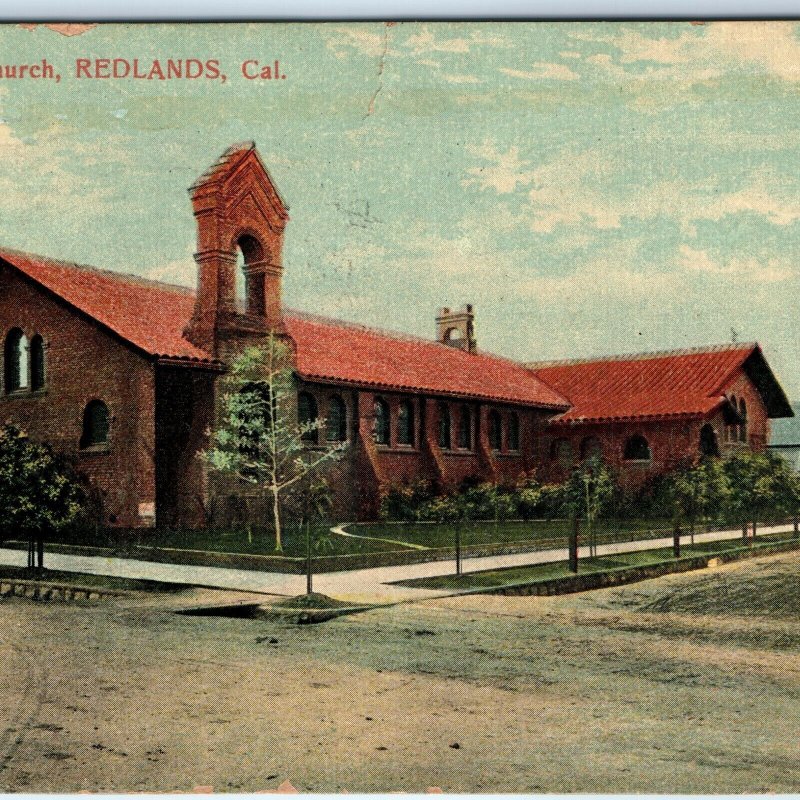 c1910s Redlands, CA Unitarian Christian Church Postcard San Bernardino Cal A170