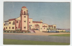 P2008, vintage postcard old cars mission santa isabel ensenda baja calif mexico