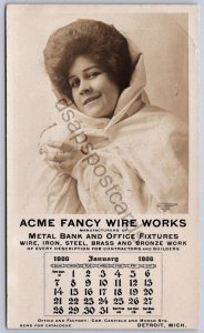 K51/ Detroit Michigan RPPC Postcard c1910 Acme Fancy Wire Co Advertisement 69