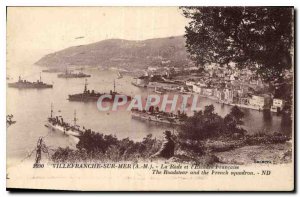Old Postcard Villefranche sur Mer and M Rade Wing Francaise