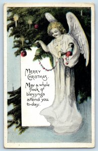 c1910's Christmas Angel Christmas Tree Decor Easton Minnesota MN Posted Postcard