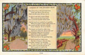FL, Florida   LEGEND OF THE SPANISH MOSS  Tree Lined Roads   1938 Linen Postcard